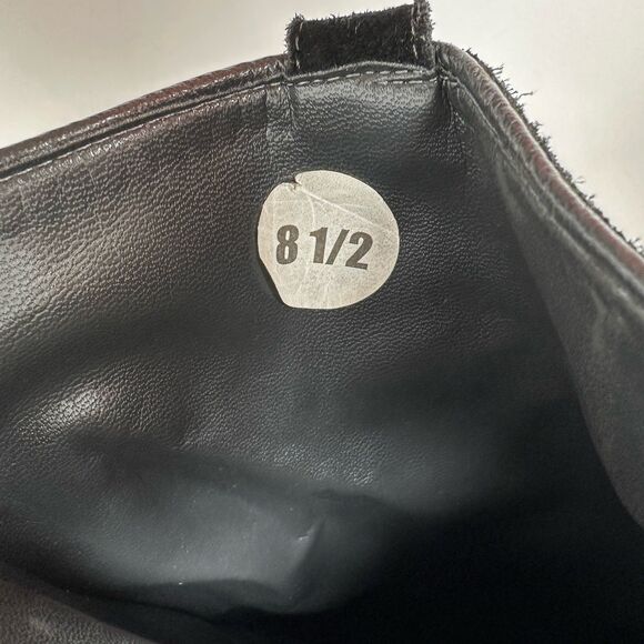 franco sarto Black Suede Riding Boots Leather Mid 8.5 Floor Display Old Money - Picture 4 of 9